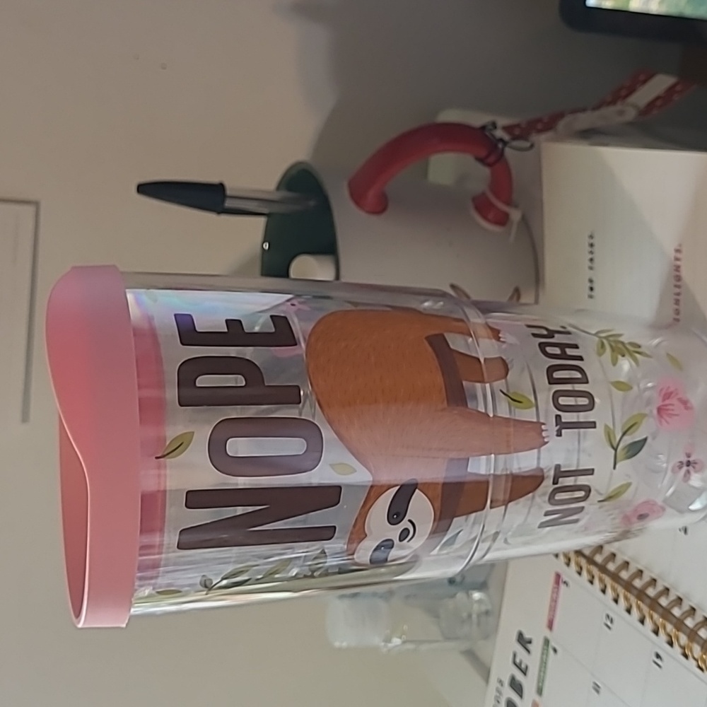 Tervis Sloth Nope Not Today Wrap, 24 oz Tumbler - Clear Double Walled BPA Free